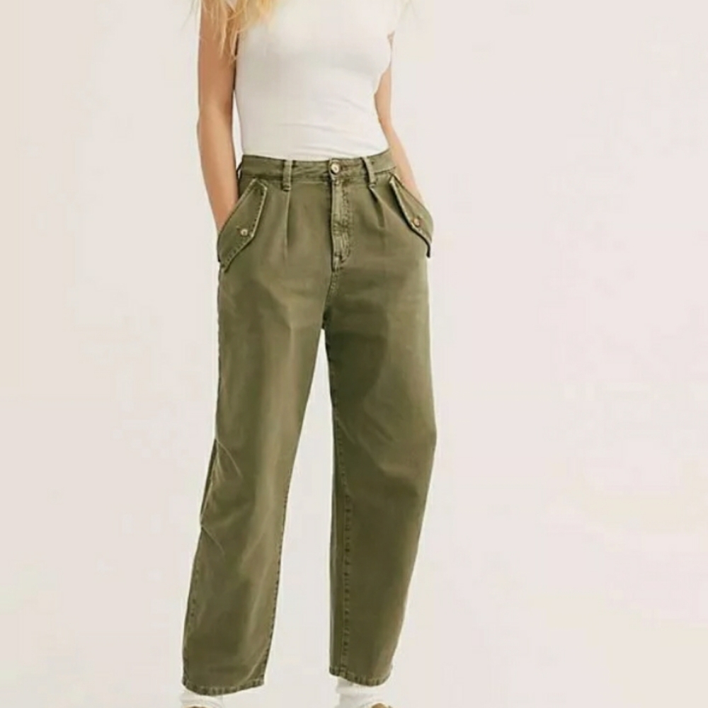 Free People Laredo military green jeans sz 24 NWOT